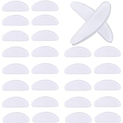 18 Pairs Eyeglasses Nose Silicone Pads Glasses Adhesive Anti-Slip Nosepads for Eyeglass Glasses Sunglasses Transparent and Black, 1mm