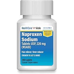 HealthCareAisle Naproxen Sodium, 220 mg – 200 caplets – Pain Reliever and Fever Reducer, Up to 12 Hours of Relief