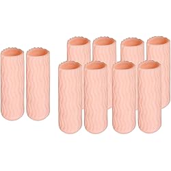yotijar 10 Pack Toe Caps Toe Sleeve Protectors with Gel Lining, Prevent Corn, Callus and Blister Development Between Toes - Skin Color