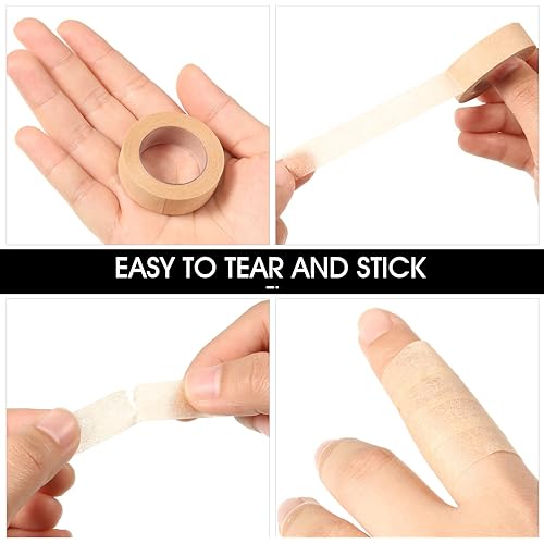 6 Rolls Flexible Skin Tape Breathable Nose Tape Self Adhesive Gauze Tape for Wound Injuries Swelling Sports, 0.5 Inch x 10 Yards