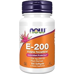 NOW Supplements, Vitamin E-200 IU, D-Alpha Tocopheryl, Antioxidant Protection, 100 Softgels
