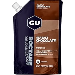 GU Energy Roctane Ultra Endurance Energy Gel, 15-Serving Pouch, Sea Salt Chocolate Brown 1.05 Pound Pack of 1