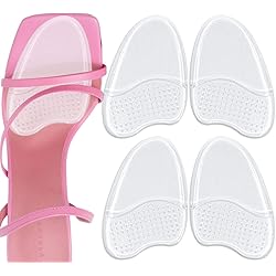 Dr. Shoesert Metatarsal Pads for Women and Men, Ball of Foot Cushions Pads Reduce Foot Pain, Anti-Sliding Forefoot Pads Inserts for High-Heels, Make Big Shoes Fit Two Thickness Provided Clear