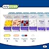 EZY DOSE Push Button 7-Day Pill, Medicine, Vitamin Organizer | Weekly, 2 Times a Day, AMPM | Large Compartments | Arthritis Friendly | Clear Lids
