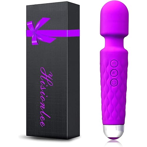 Portable Personal Rechargeable Mini Vibrate Wand Massager, 8 Powerful Speeds 20 Vibration Modes,Handheld Cordless Waterproof Massager Therapy Back Neck Muscle Aches Sports Recovery, Quiet Purple