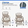 Bedside Commodes，Portable Home Bedside Commode Chair Adult Potty Chair for Seniors Height Adjustable Mobile Portable Toilet Supports 660 Lb Indoor Commode with Armrests and Tissue Box