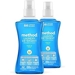 Method Laundry Detergent, Fresh Air, 53.5 Ounces, 66 Loads, 2 pack, Packaging May Vary