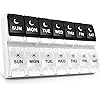 Easy Open Pill Organizer 2 Times a Day, DANYING Large 7 Day Pill Box Twice A Day, Push Button Weekly AM PM Pill Case, Day Night Pill Container, Arthritis Friendly Vitamin Organizer 2 Per Day