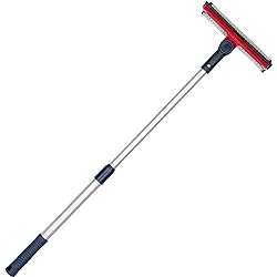 DSV Standard Professional Window Squeegee | 2-in-1 Window Cleaner Sponge and Soft Rubber Strip with Telescopic Extension Pole 127.5cm & 50” | Adjustable to Clean from Multiple Angles