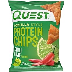 Quest Nutrition Tortilla Style Protein Chips, Chili Lime, Baked, 1.1 Oz, 12 Count