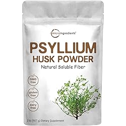 Psyllium Husk Powder, 2 Pound 32 Ounce, Soluble Fiber, Psyllium Husk Daily Fiber for Baking, Smoothie and Beverage, India Origin, Keto Diet, Unflavored, Gluten Free, No GMOs and Vegan Friendly