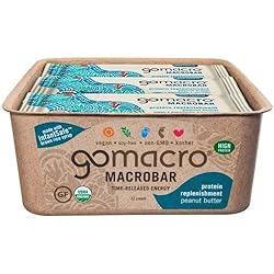 GoMacro Organic Macrobars, Peanut Butter Protein, 2.3 Ounce Pack of 24