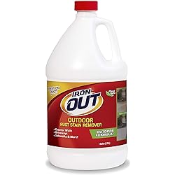 Iron OUT Liquid Rust Stain Remover, Pre-mixed, Quickly Removes Rust Stains from Concrete, Vinyl and Other Outdoor Surfaces, No Scrubbing, Safe to Use, 1 Gallon