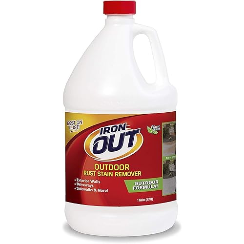 Iron OUT Liquid Rust Stain Remover, Pre-mixed, Quickly Removes Rust Stains from Concrete, Vinyl and Other Outdoor Surfaces, No Scrubbing, Safe to Use, 2 Gallons
