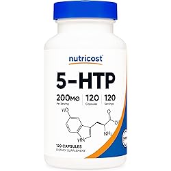Nutricost 5-HTP 200mg, 120 Vegetarian Capsules 5-Hydroxytryptophan - Gluten Free & Non-GMO