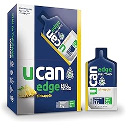UCAN Edge Energy Gel, Pineapple 12, 2 Ounce Packets Great for Running, Training, Fitness, Cycling, Crossfit & More | Sugar-Free, Vegan, Keto Friendly Energy Supplement