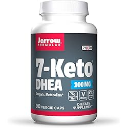 Jarrow Formulas 7-Keto DHEA 100 mg, Naturally-Occurring Metabolite, Supports Fatty Acid & Carbohydrate Metabolism, Up to 90 Servings, White, 90 Count
