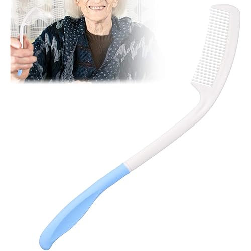 Elderly Comb, Ergonomic Curved Handles Comb Lengthened Handle for Elderly