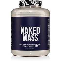 Naked Mass - Natural Weight Gainer Protein Powder - 8lb Bulk, GMO Free, Gluten Free & Soy Free. No Artificial Ingredients - 1,250 Calories - 11 Servings
