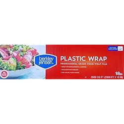 Berkley Jensen Professional Plastic Wrap with Cutter Slide 3000 Foot X 18 Inches Food Service Film 18 Inch
