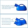 Men's Urinal with Hand-held Portable Urine Cup 2000 ml Large Capacity Male urinals for Elderly Hospital beds Wheelchair Blue