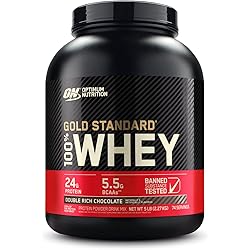 Optimum Nutrition Gold Standard 100% Whey Protein Powder, Double Rich Chocolate, 5 Pound Packaging May Vary