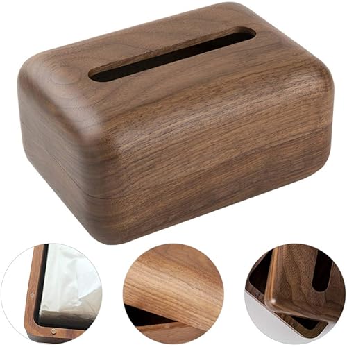 HEMOTON Rectangular Wooden Bamboo Tissue Box Holder Tissue Box Cover for Home Decorations Ornaments