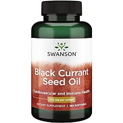 IKJ Black Currant Seed Oil - Herbal Supplement Promoting Immune System & Heart Health Support - Natural Formula Supporting Joints Health - 180 Softgels, 500mg Each