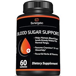 Premium Blood Sugar Support Supplement–Supports Healthy Blood Sugar Levels Already Within Normal Range – Includes Bitter Melon Extract, Vanadium, Chromium, Cinnamon, Alpha Lipoic Acid-60 Capsules