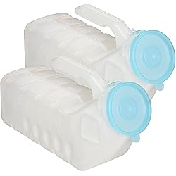 MedVance- Urinals for Men 1000ml with Glow in The Dark Spill Proof Pop Cap Lid, Plastic Pee Bottles for Men, Male Urinals, Pee Container Men, Portable Urinal for Car, Elderly & Incontinence 2 Pack