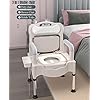 SSWWCXX Bedside Commodes Toilet, Commode Chair, Height Adjustable Adult Potty Chair for Seniors, Portable Toilets for Home Use White