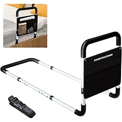 Bed Rails for Elderly Adults - Bed Assist Rail Medical Bed Support Bar Mobility Assistant with Free Storage Bag and Fixing Strap, Fit King, Queen, Full, Twin