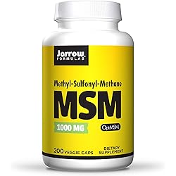 Jarrow Formulas MSM 1000 mg - 200 Veggie Caps - Methylsulfonylmethane - Important Source of Organic Sulfur - Strengthens Joints - Up to 200 Servings