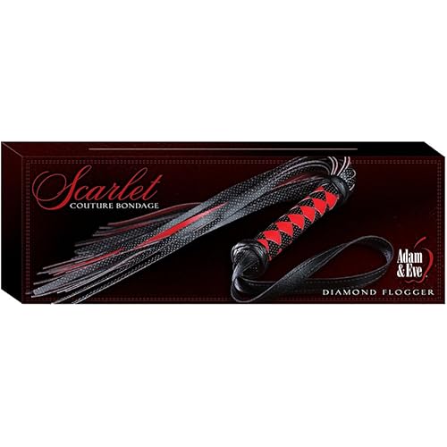 Evolved Novelties Scarlet Couture Bondage Diamond Whip, RedBlack