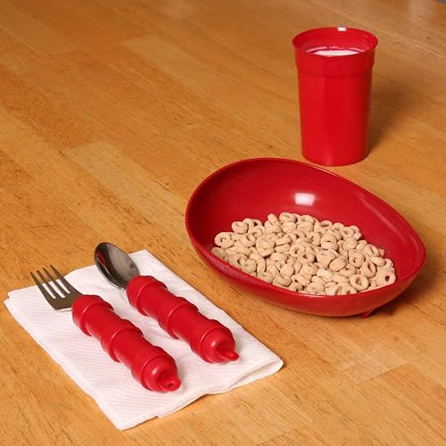 MABIS Redware Dinnerware Set, Red, One