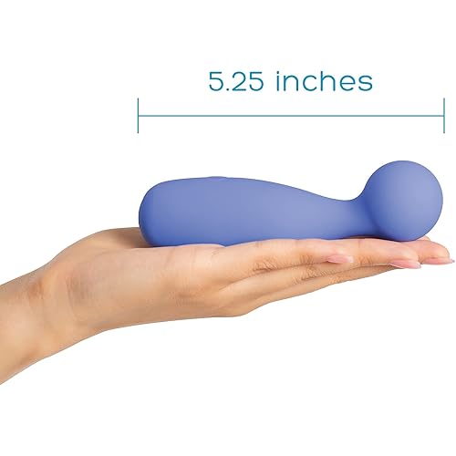 plusOne Personal Massager for Muscle Relaxation 10 Vibration Settings Waterproof Body Safe Silicone Ultra Hygienic Quick Charging USB Cable, Premium Periwinkle, 1 Count