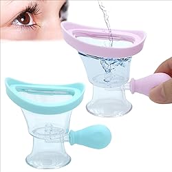 Eye Wash Cups,Eye Wash Bath Kit Silicon Manual Air Pressure Eye Cleaning Cup Tool Manual Air Pressure Eye Cleaning Cup Soothing Tired Eyes 2pcs, 1 Count