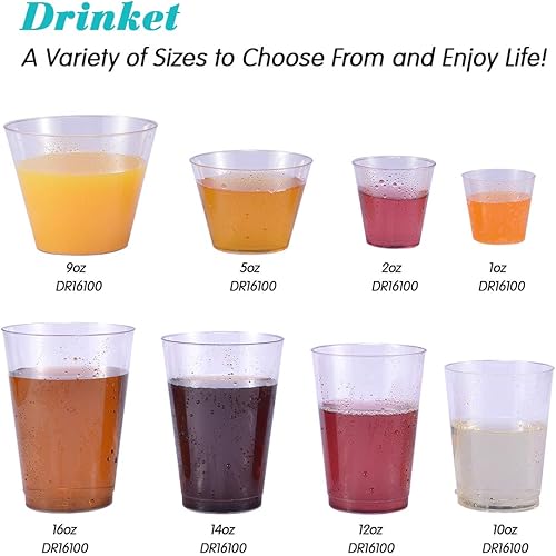 500 Plastic Shot Glasses-2oz Disposable Cups-2Ounce Plastic Shot Cups-Ideal Plastic Tumbler for Whiskey, Jello Shots, Tasting ,Food Samples,Perfect for Halloween, Thanksgiving ,Christmas Party