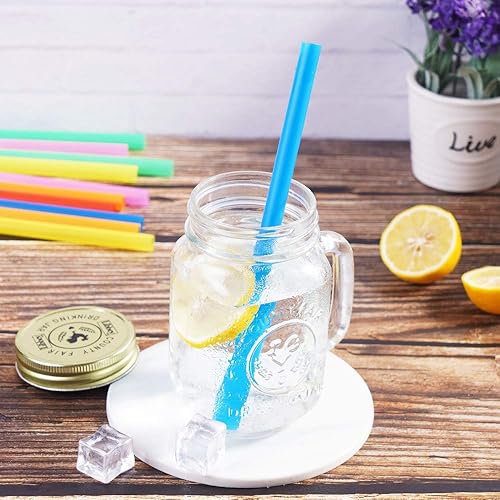 100 Pcs Jumbo Smoothie Straws,Colorful Disposable Wide-mouthed Large Straw