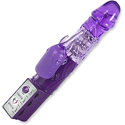 LeLuv Rabbit Vibrator Rotating Pearls Multispeed Clitoral Tickler Purple