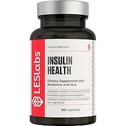 LES Labs Insulin Health – Metabolic Health, Glucose Support – Berberine, Chromium, Olive Leaf & Vanadium – 60 Capsules