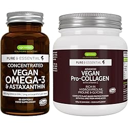 Vegan Collagen Protein Powder & Vegan Omega-3 Bundle, Complete Collagen Boosting Formula & Sustainable Algae Oil 1340mg, by Igennus