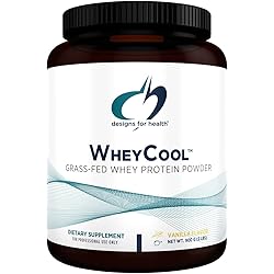 Designs for Health WheyCool - Grass Fed Whey Protein Powder Supplement with 22g Protein, May Support Athletes, Muscles Energy - Non-GMO Gluten-Free, Vanilla 30 Servings 900g