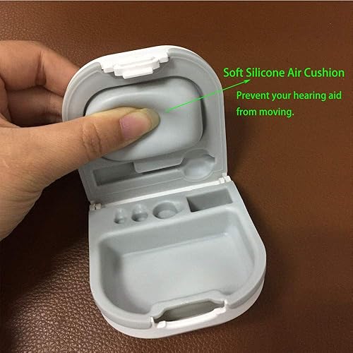 Hearing Aid Case Small Hard Portable Storage Protective Box for BTE ITE RIC White