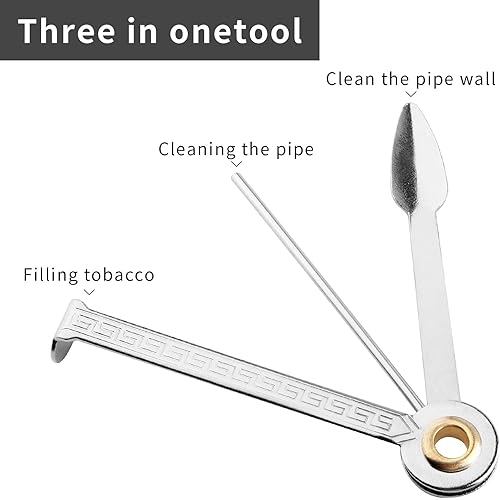 5pcs Stainless Steel 3 In1 Smoking Tobacco Pipe Reamers Tamper Cleaner Cleaning Tool for Hookahs Pipe Water Pipe