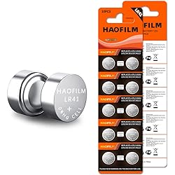 HAOFILM LR41 AG3 392 384 192 Advanced Alkaline Battery, 1.5V Round Coin Cell Battery Pack of 10