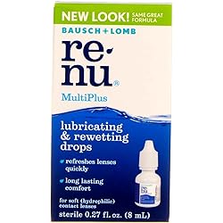 Bausch & Lomb ReNu MultiPlus Lubricating and Rewetting Drops 0.27 oz Pack of 2