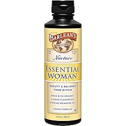 Barlean's Essential Woman Oil Blend from Flaxseed Oil with Omega 3 6 9 and GLA - Vegan, All Natural Flavor, Non-GMO, Gluten Free - 12-Ounce