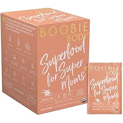 Boobie Body Superfood Protein Shake for Moms, Pregnancy Protein Powder, Lactation Support to Increase Milk Supply, Probiotics, Organic, Diary-Free, Gluten-Free, Vegan - Vanilla Chai 1.02oz Single Serve Packet, Pack of 10