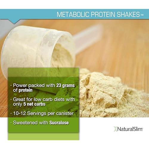 NaturalSlim Metabolic Whey Protein Powder Strawberry – Low Carb, Meal Replacement Shake w Vitamins, Minerals & Amino Acid L-Glutamine | Great Taste And Very Filling Protein Shake, 10 Servings, 17.6oz